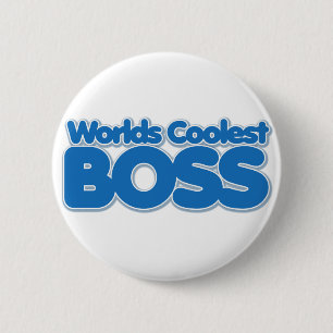 Wereld koelste baas ronde button 5,7 cm