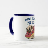 Wereld koelste PUG DAD - Funny dog donut cartoon Mok (Voorkant links)
