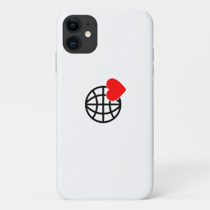 Wereld Liefde Bol Icon   Hart Aarde Zomer Design iPhone 11 Hoesje