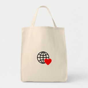 Wereld Liefde Bol Icon   Hart Aarde Zomer Design Tote Bag