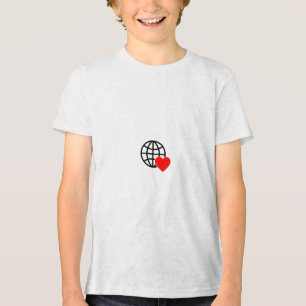 Wereld Liefde Bol Icoon   Hart Aarde Zomer Ontwerp Tri-Blend Shirt