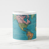 Wereld, Mercator-projectie Extra Grote Mok (Voorkant)