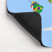 wereld met vlag muismat (Hoek)