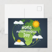 Wereld Meteorologische Dag Feestdagenkaart (Voorkant / Achterkant)