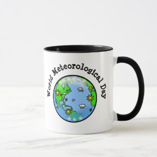 Wereld Meteorologische Dag met Aarde-Mok Mok