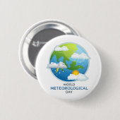 Wereld Meteorologische Dag Ronde Button 5,7 Cm (Voorkant /achterkant)