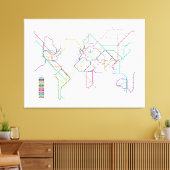 Wereld metrokaart canvas afdruk (Insitu (Woonkamer))
