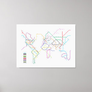 Wereld metrokaart canvas afdruk