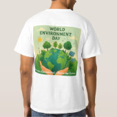 Wereld Milieu dag thema t shirt (Achterkant)