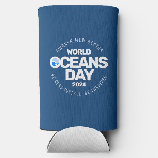 Wereld Oceanen Dag Blauwe Gestileerde Aarde Golven (Achterkant)