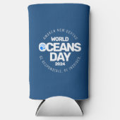 Wereld Oceanen Dag Blauwe Gestileerde Aarde Golven (Voorkant)