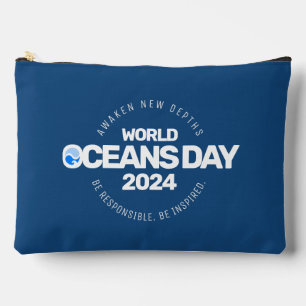 Wereld Oceanen Dag Blauwe Gestileerde Aarde Golven Etui