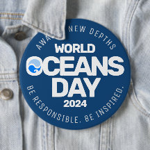 Wereld Oceanen Dag Blauwe Gestileerde Aarde Golven