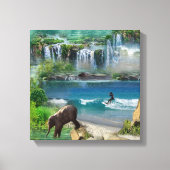 Wereld oceanen en rivieren, meren en sport canvas afdruk (Voorkant)