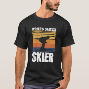 Wereld Okayest Skiër Retro  Skiliefhebber Skiën T-shirt