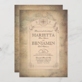 Wereld Reiskaart Adventure Wedding Kaart (Voorkant / Achterkant)