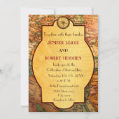 wereld reisthema bruiloft kaart (Voorkant)