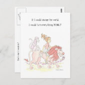 Wereld roze wijzigen briefkaart (Voorkant / Achterkant)