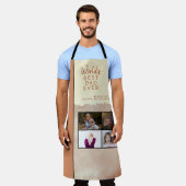 Wereld `s Beste Papa Script Waterverf Fotocollage Schort (Gedragen)