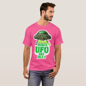 Wereld UFO Dag 2 juli Vreemdelingen Ongeïdentifice T-shirt (Voorkant volledig)