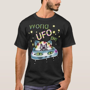 Wereld UFO Dag Gelovigen Aliens Geloven T-shirt Sc