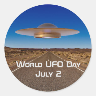 Wereld UFO-dag Ronde Sticker