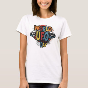 Wereld ufo dag t shirt grafisch t-shirt