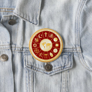 Wereld van geloof ronde button 7,6 cm