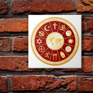 Wereld van geloof tegeltje