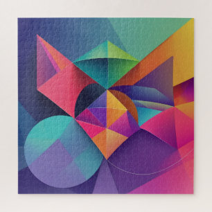 wereld van kleurrijke geometrie legpuzzel