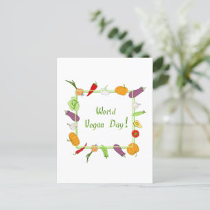 Wereld Vegetarische Dag Minimalistisch Cute Briefkaart