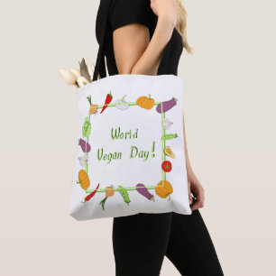 Wereld Vegetarische Dag Minimalistisch Schattig Draagtas
