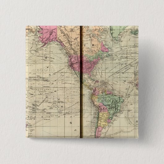 Wereld Vierkante Button 5,1 Cm (Voorkant)