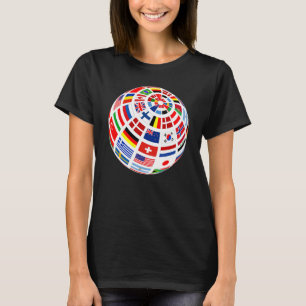 Wereld Vlaggen De landen van de Wereld Wereldbol A T-shirt
