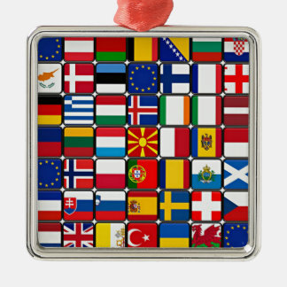 Wereld Vlaggen Metalen Ornament