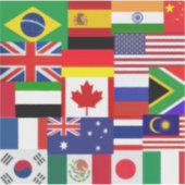 Wereld Vlaggen Sticker (Voorkant)
