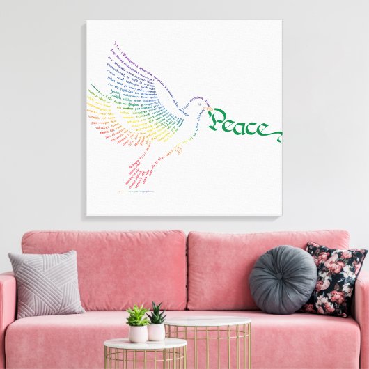 Wereld Vrede Duif Canvas Print (Insitu (Woonkamer))