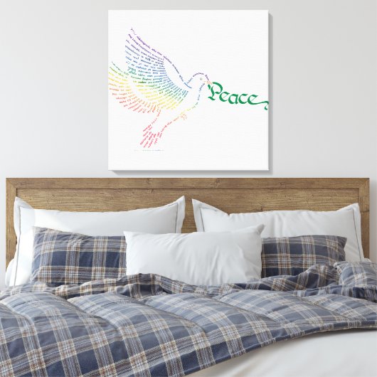 Wereld Vrede Duif Canvas Print (Insitu (Slaapkamer))