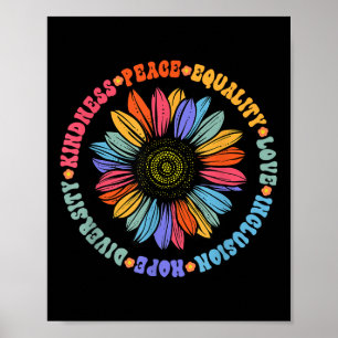 Wereld Vrede Supporter Zonnebloem Bloemen Outfit K Poster