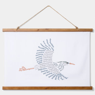 Wereld Woord Blauw Heron Tapestry Hangend Wandkleed