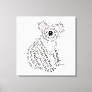 Wereld woord koala canvas afdrukken