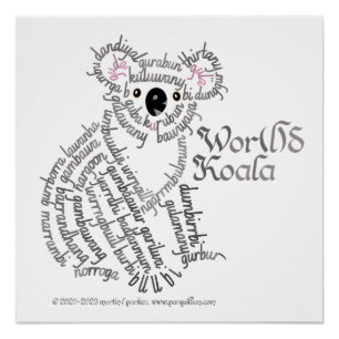 Wereld woord koala Poster Perfect Poster