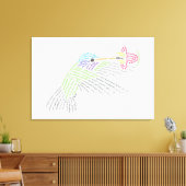 Wereld woord kolibrie canvas print (Insitu (Woonkamer))