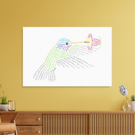 Wereld woord kolibrie canvas print (Insitu (Woonkamer))
