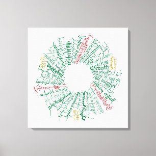 Wereld Woord Krans Canvas Print