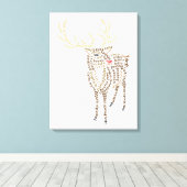 Wereld woord rendier canvas afdrukken (Insitu (Houten vloer))