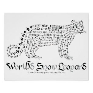 Wereld woord sneeuw luipaard Poster Perfect Poster