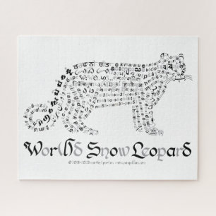 Wereld woord sneeuw luipaard puzzel