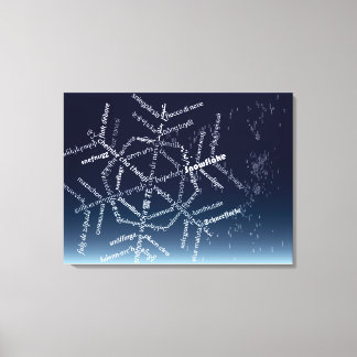 Wereld Woord Snowflake Canvas Print