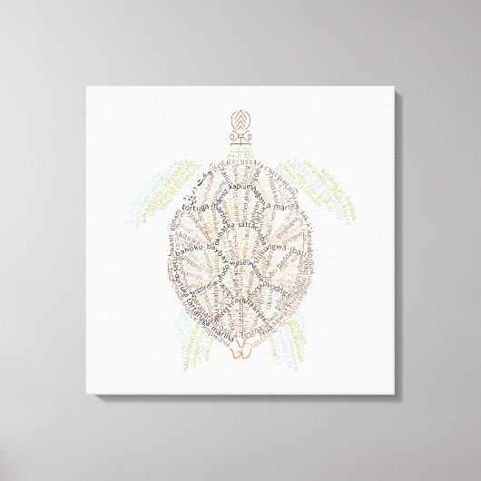 Wereld Word Zee Turtle Canvas Print (Voorkant)